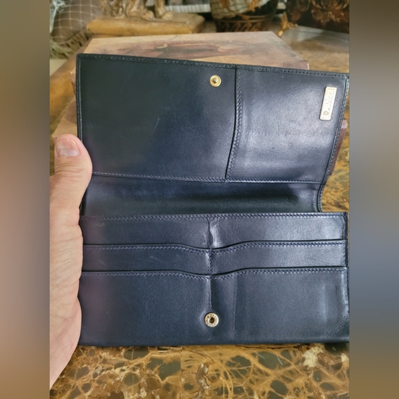 Gucci Blue and Black Vintage GG Wallet COA - Picture 2 of 10